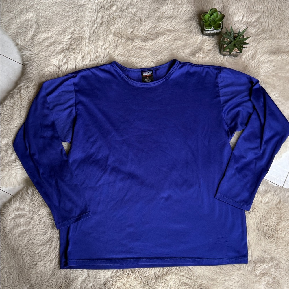 Patagonia Vintage Capilene Baselayer Large Purple Blue Made in USA